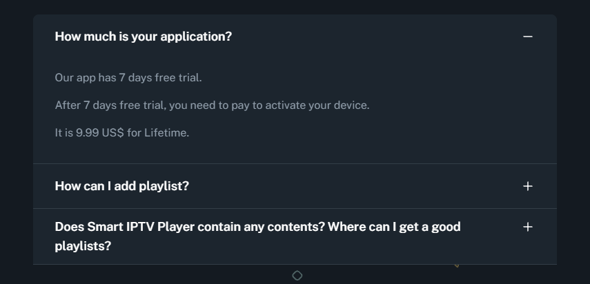Información de referencia de Smart IPTV Player sobre prueba y activación